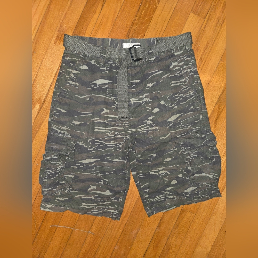 Route 66 Men's Cargo Shorts - Camouflage Gray